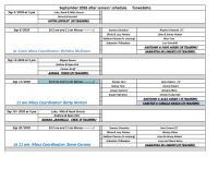 September schedule for altar servers