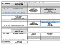 NOVEMBER Altar Servers' schedule